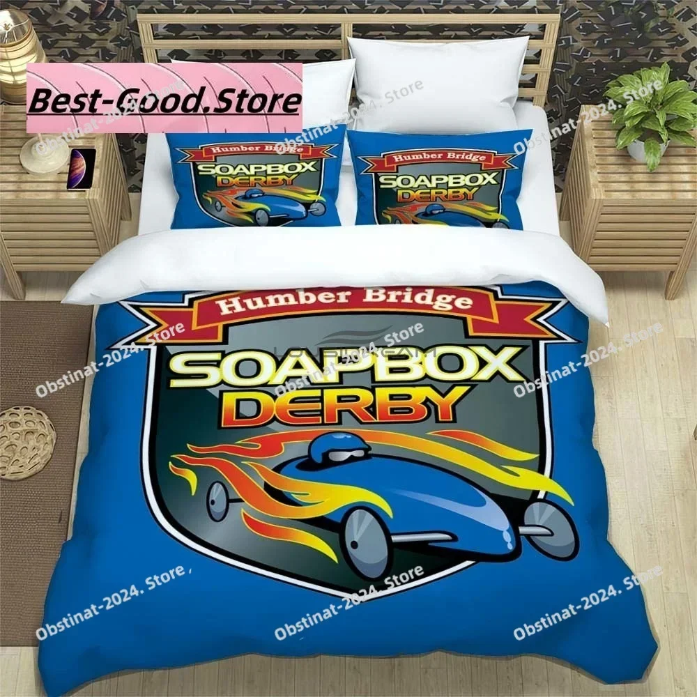 

Fashion Soap Box Derby Bedding Set Printed single Comforter Quilt Bed Cover Duvet Cover Pillow Case 3 Pieces Set Kids Adult Size