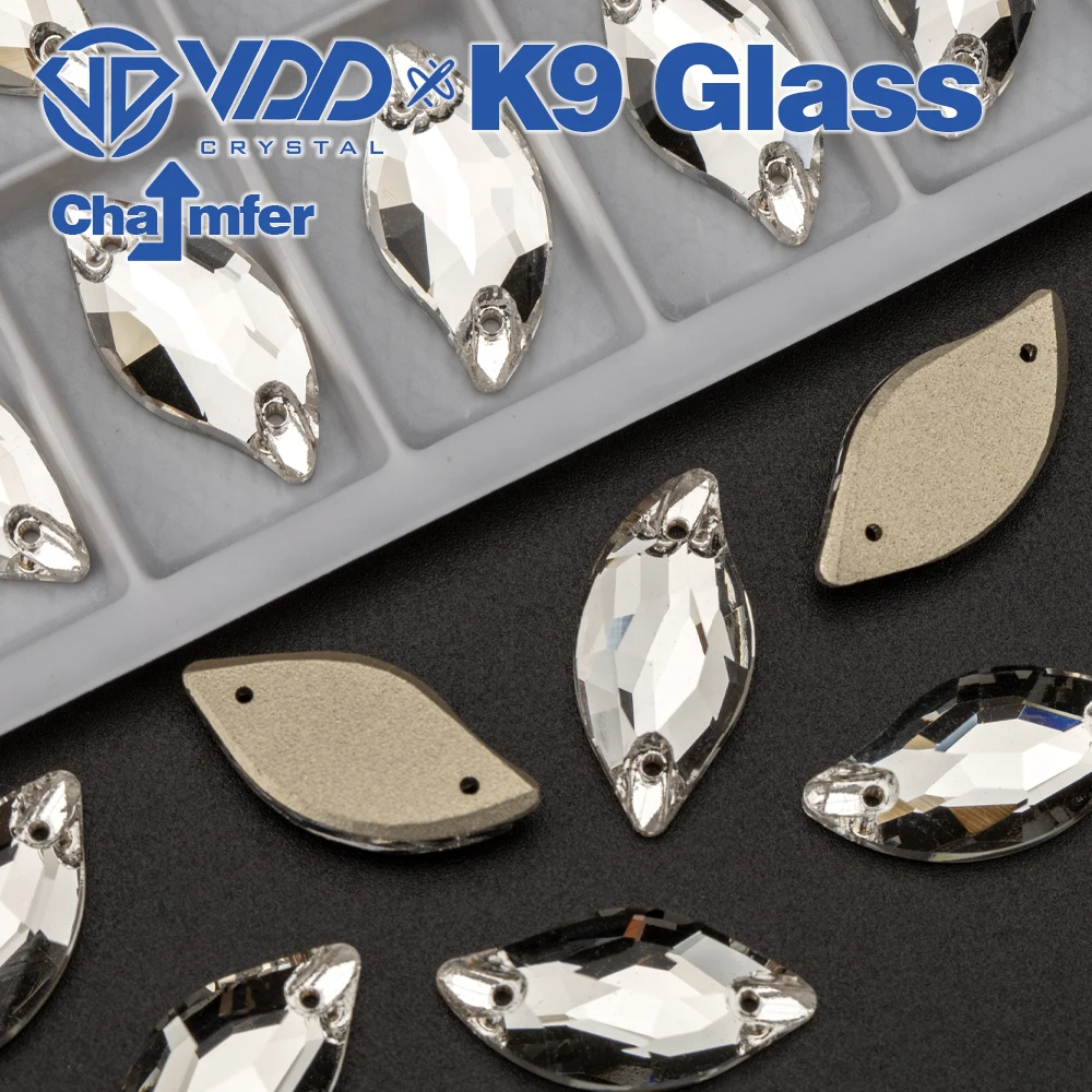 Foglia di VDD di alta qualità AAAAA K9 pietre di vetro Flatback Strass di cristallo cucire su Strass indumento cucito diamante per vestiti gioielli