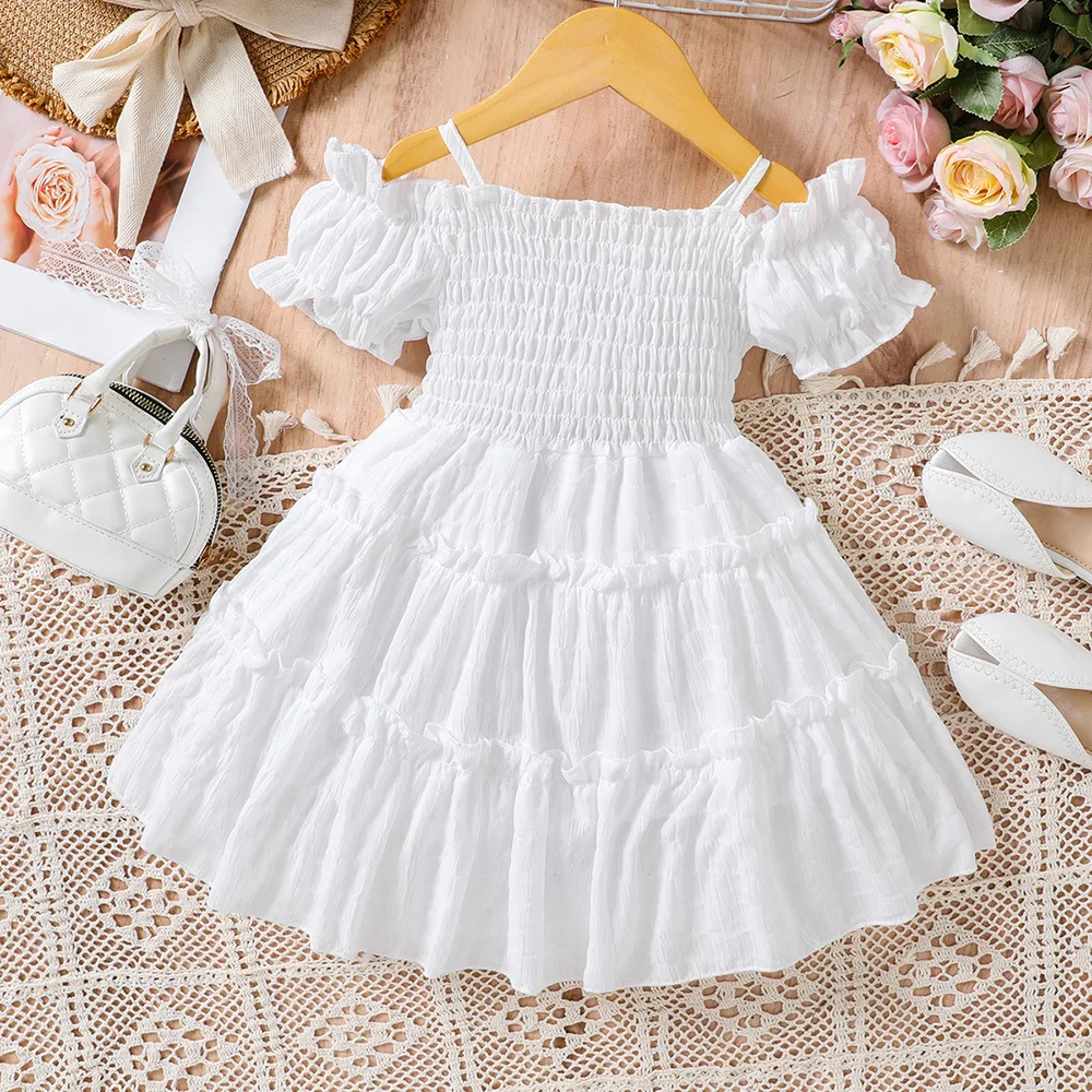 Girls Casual Dresses Flower Sleeve Patchwork Cake Dress Princess Dress for Girls Chinese Traditional Dress for Girls