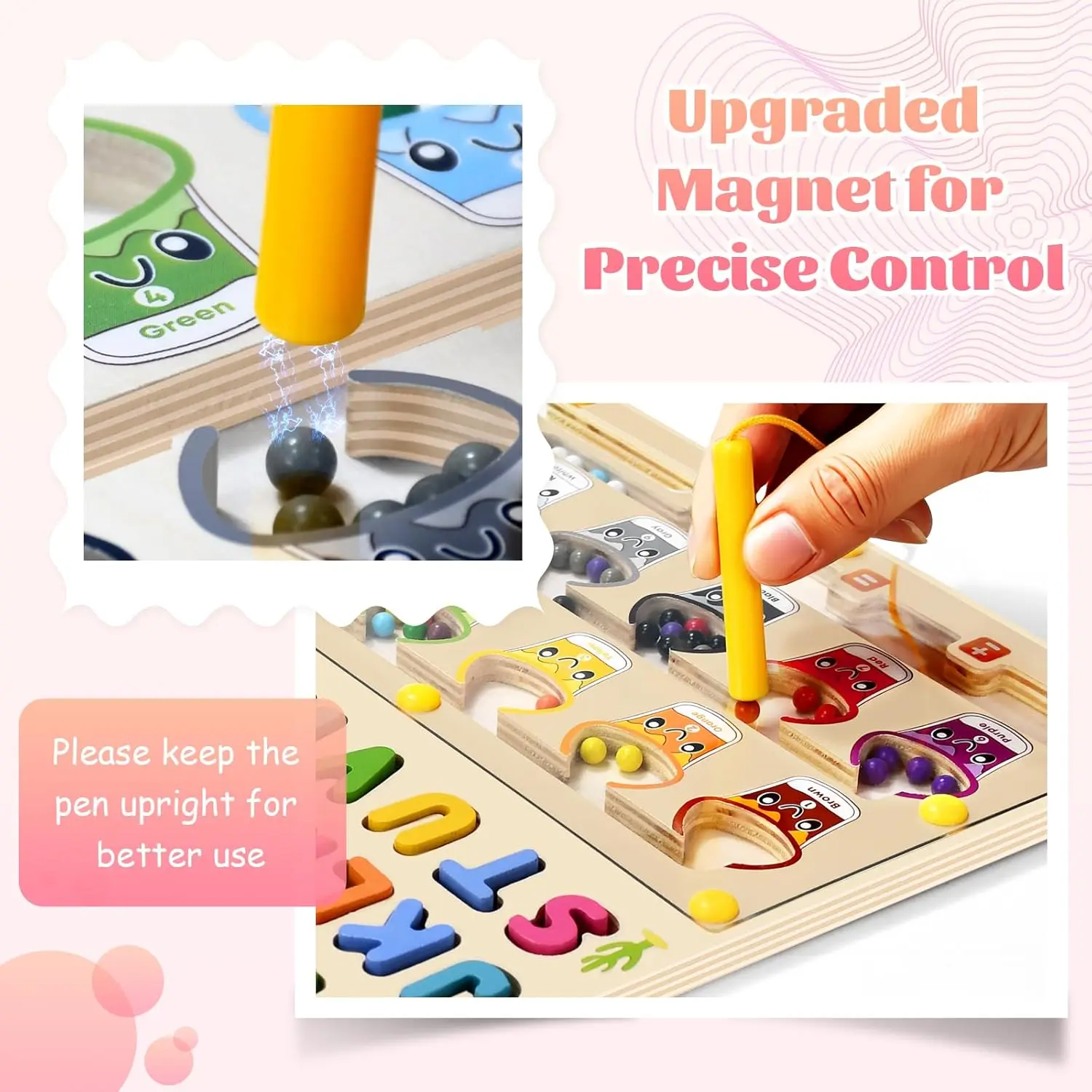 Magnetisch kleurnummerdoolhof voor kinderen Houten bijpassende tekentafel Montessori Educatief spel Speelgoed Multifunctionele leergeschenken