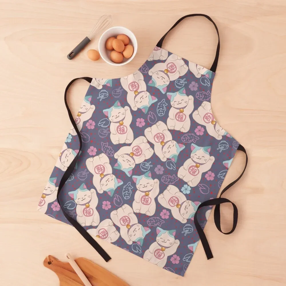 

Lucky Neko on Purple Apron Kitchen Women House Things For Home And Kitchen Apron