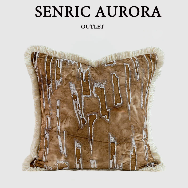 Design Luxury Cushion Cover 30x50 45x45 50x50cm Yellow Brown Meteorite Square Pillowcase For Home Hotel Bed Living Room Sofa