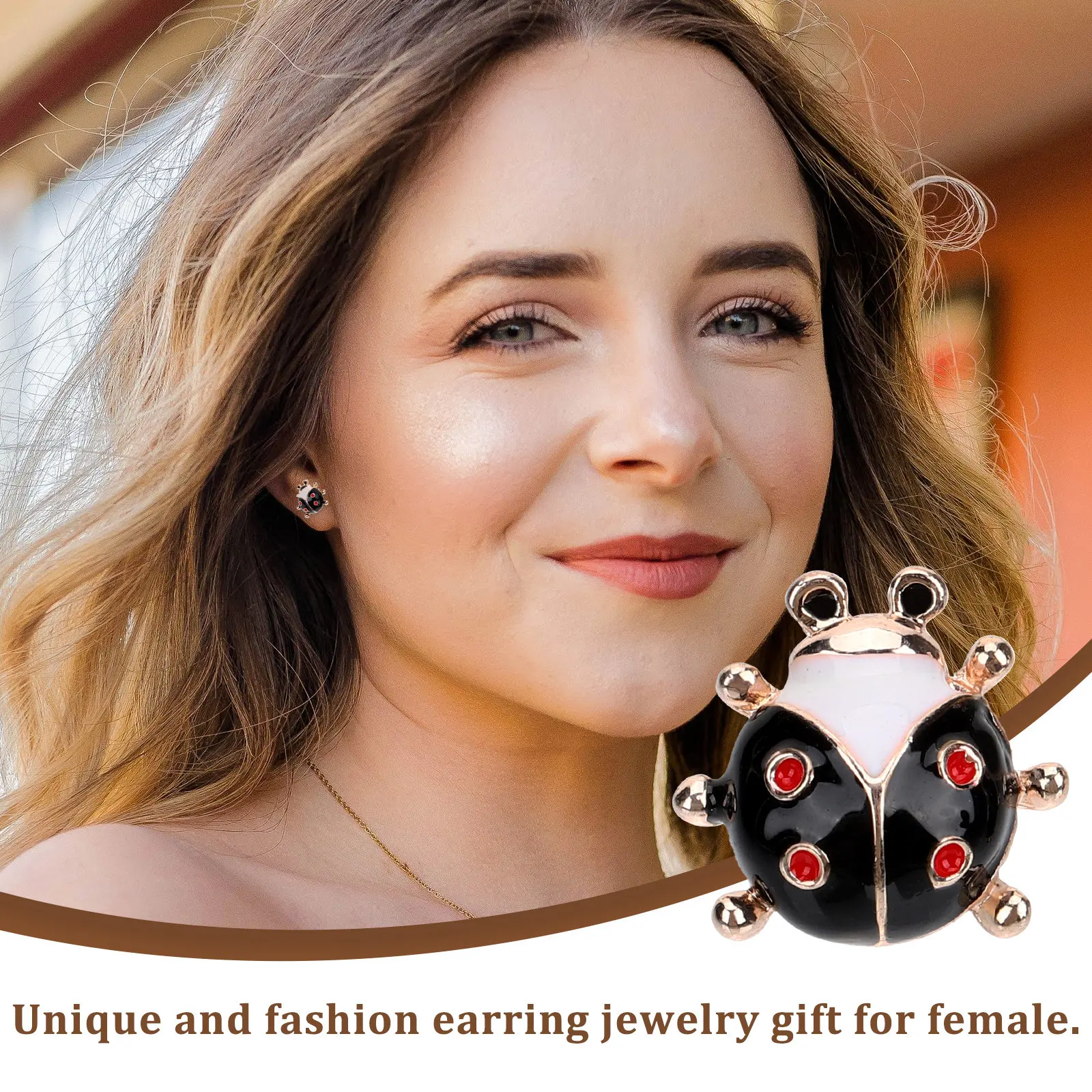 

1 Pair Ladybug Earrings Small Cute Tiny Insect Jewelry For Women Girls Fashion Cool Gift Dating Party Wedding Christmas Birthday