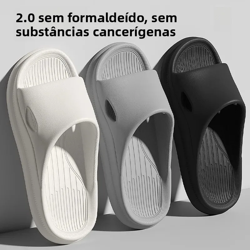 Chinelos Silenciosos de EVA Unissex para Verão, Uso Interno, Banheiro, Sola Macia, Estilo Masculino e Feminino, Chinelos para...
