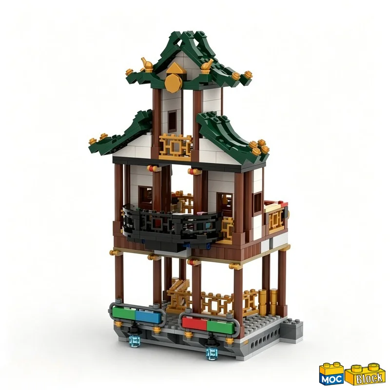 453 Parts Ninjago City Dojo Traditional East Asian Style Building Blocks Model Assembly Toy Creative Collection Birthday Gifts