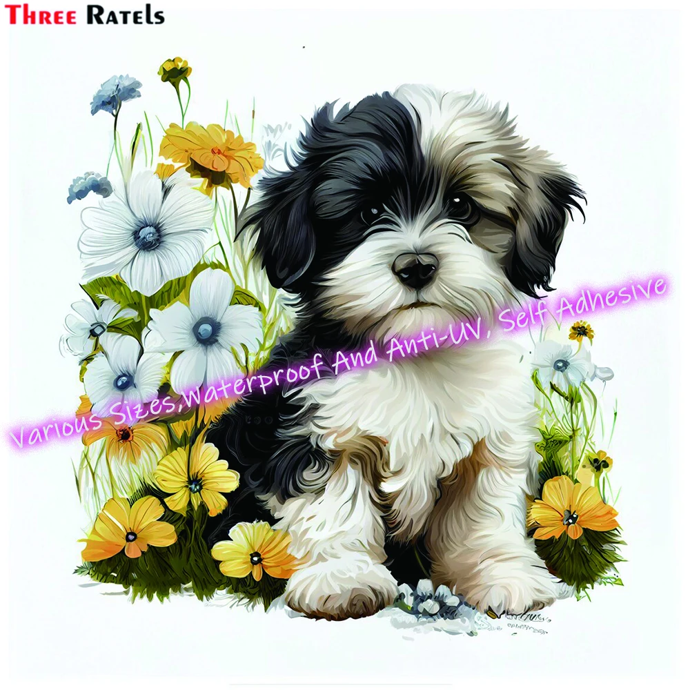 Three Ratels M140 Havanese Puppy Digital Watercolor Stickers And Decals for Living Room Bedroom Wall Decoration Home Decor