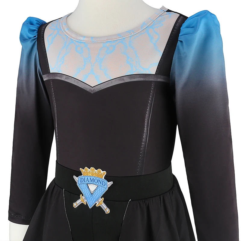 2026 Kinder Karneval Geburtstagsparty Kleidung Mädchen Königin Erbin Böse Märchenfigur Halloween Kostüm Mädchen Erbin Schwestern Top + Rock – Detail 4