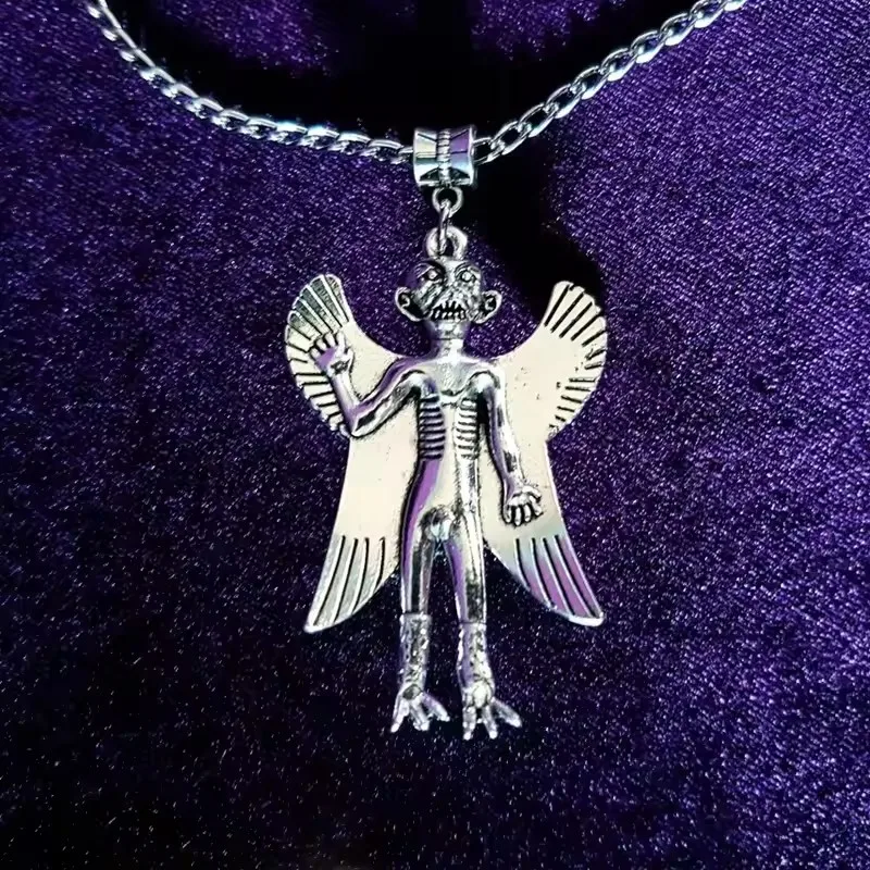 Pazuzu Necklace Occult Demonic Flying Demon Protection Sigil of Lucifer Pendant Necklace Amulet Shield Demonolatry Gift