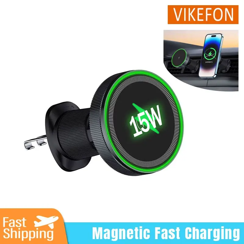 Cooler Cooler Magnetic Wireless Car Charger LED Light Air Outlet Phone Holder for iPhone 16/15/14/13 Pro Max Fast Charging Station - Aliexpress Deal