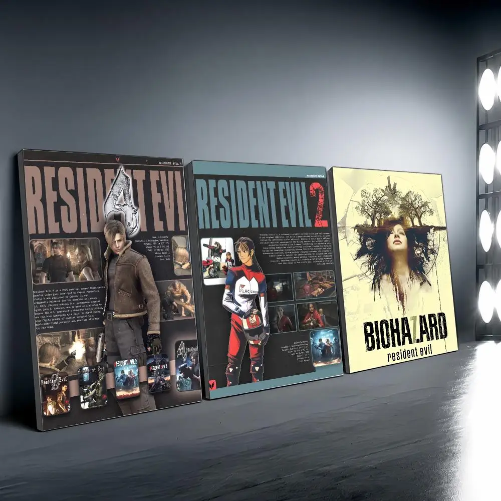 R-resident Evil 3 4 Poster Vintage Wall Art Aesthetic Room Decor Print Living Room Bedroom Home Decoration