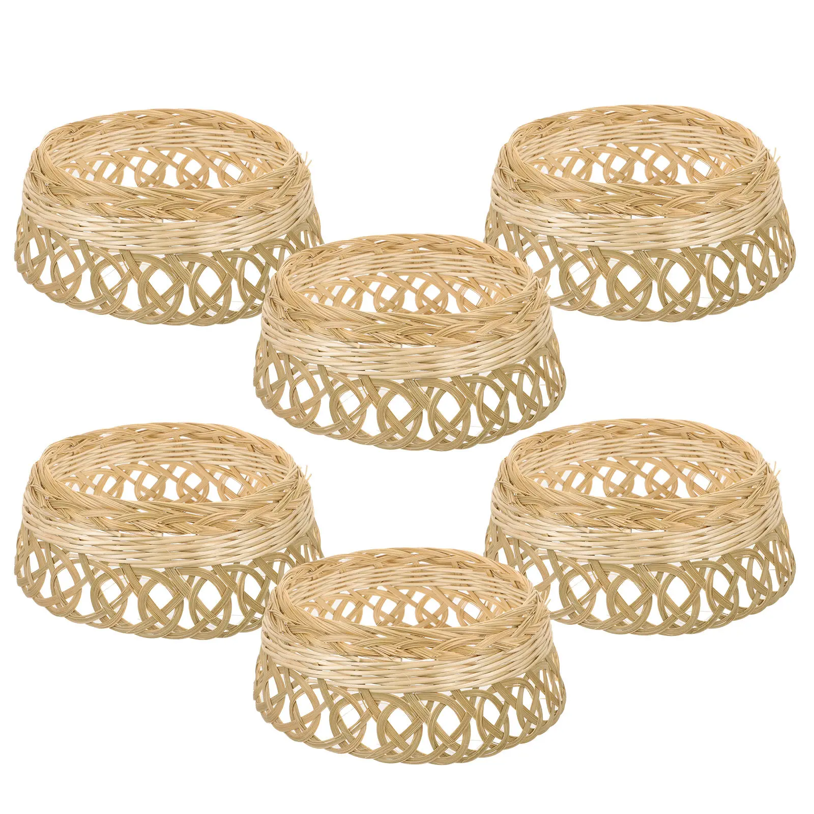 6Pcs Farmer Hat Inner Loop Bamboo Ring Sturdy Lightweight DIY Support for Conical Rice Hat Making Accessories Straw Inner Loop