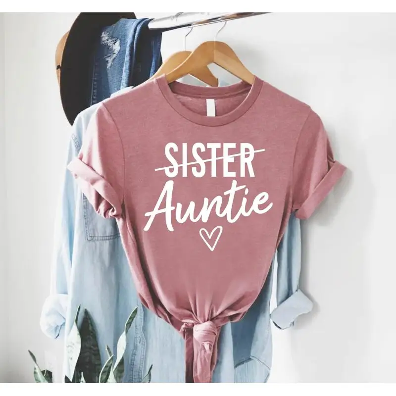 

Sister Auntie T Shirt To for AunT Be Promoted Pregnancy Announcement Favorite