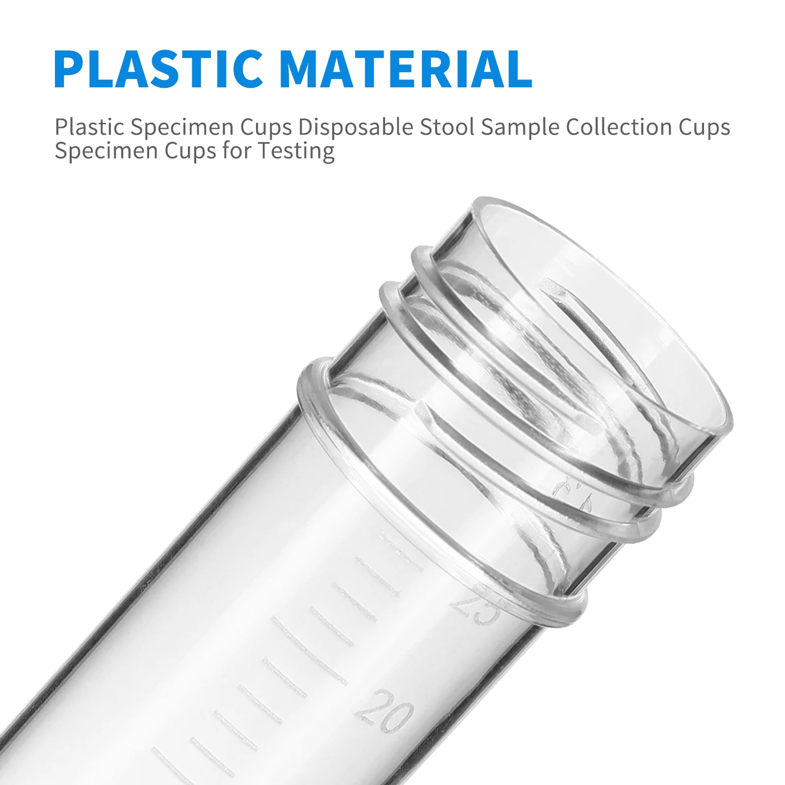 10pcs Plastic Specimen Cups Disposable Stool Sample Collection Cups Specimen Cups for Testing (25-30ML)