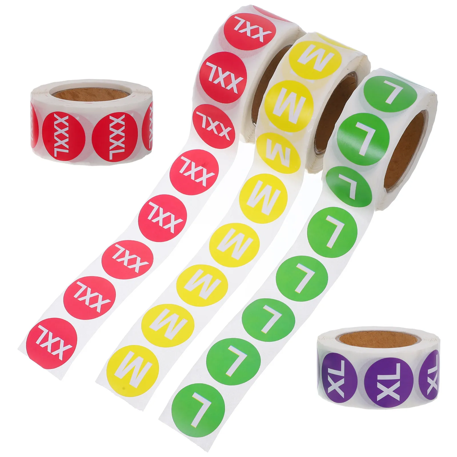 

5 Rolls Size Labels Stickers for Clothing Round Colored Adhesive Size Stickers for Clothing Inventory Organization