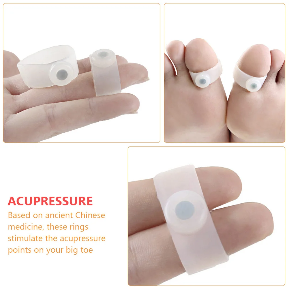 8pcs Magnetic Toe Rings 8 Pairs Slimming Rings For Weight Loss Foot Fat Burning Acupressure Ring Set Silicone