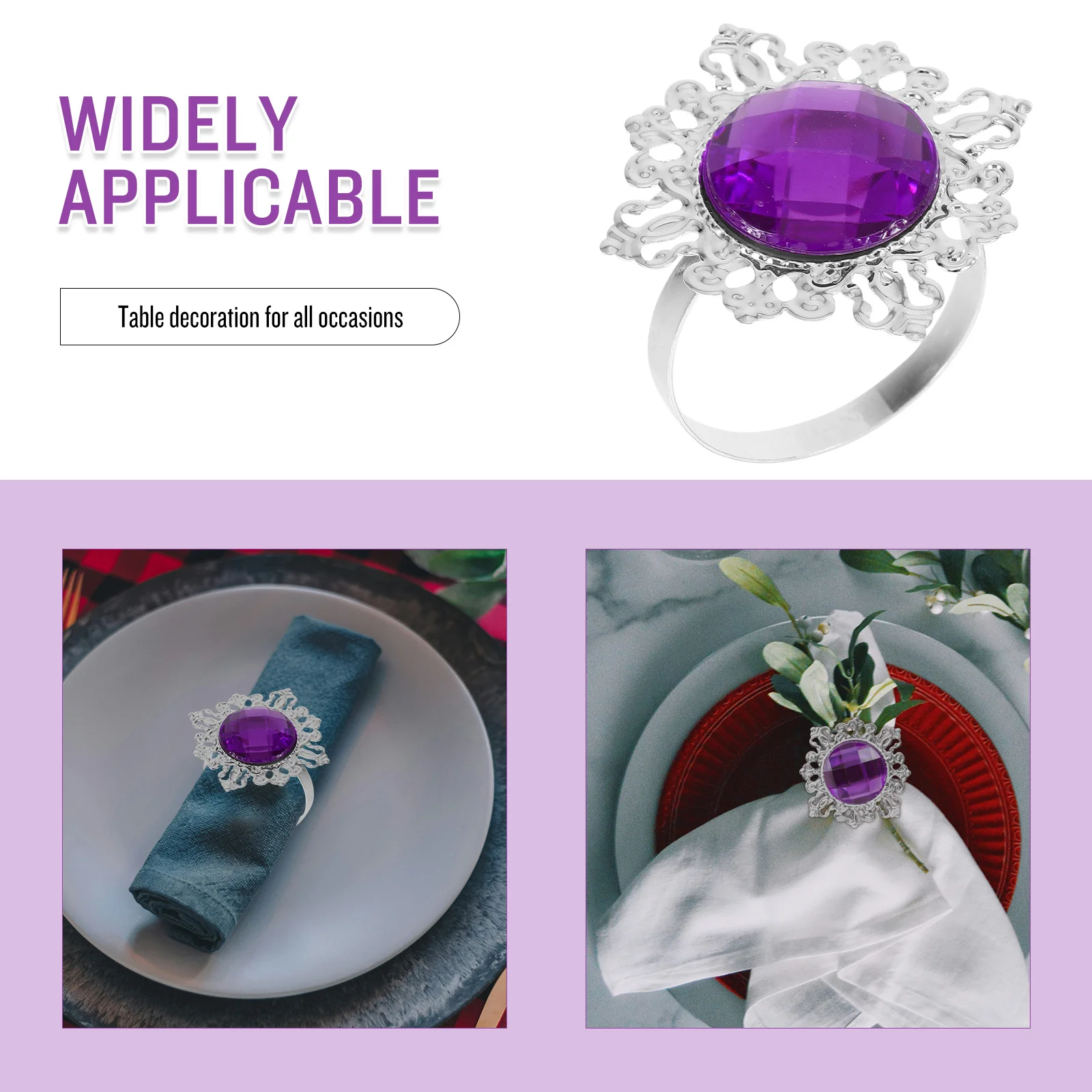 

12Pcs Versatile Blue Acrylic Napkin Rings Compact Size All Occasion Use Elegant Table Setting Napkin Holder Napkins Holder Rings