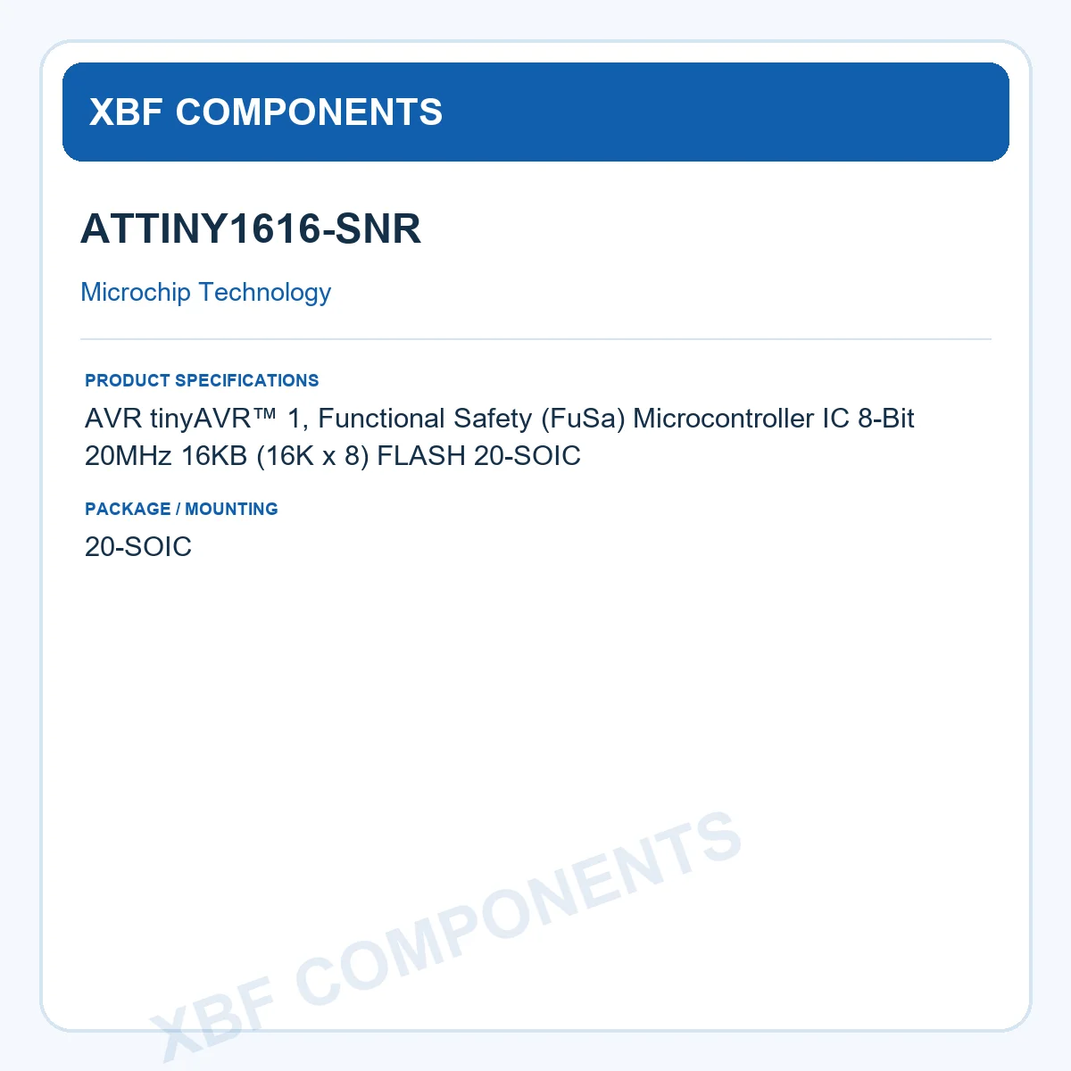 Microchip Technology ATTINY1616-SNR Microcontroller / Wireless SoC