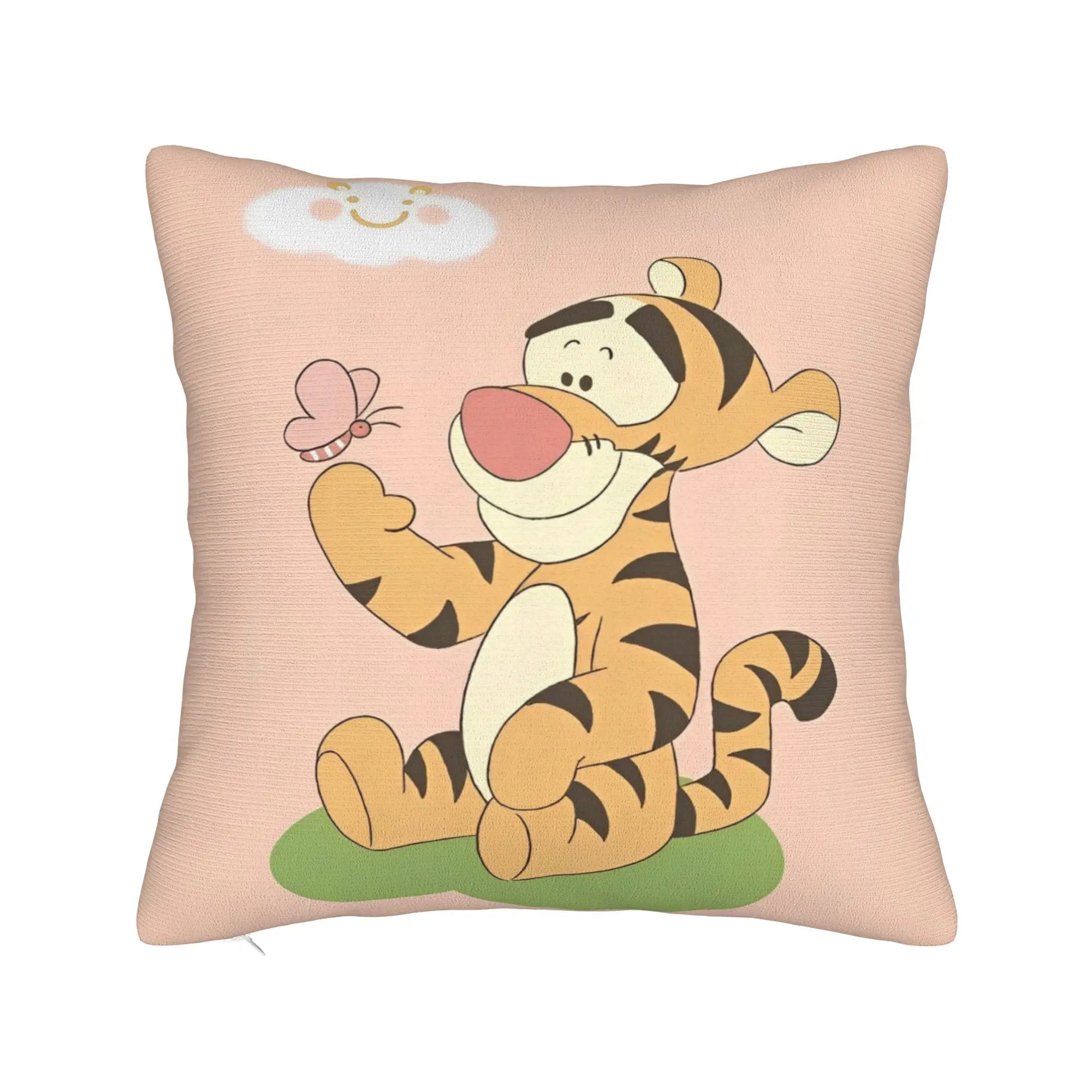 Lovely Tigger With Butterfly Pillowcase Cushion Cover Gift Winnie The Pooh Throw Pillow Case Cover Home Drop Shipping 45X45cm