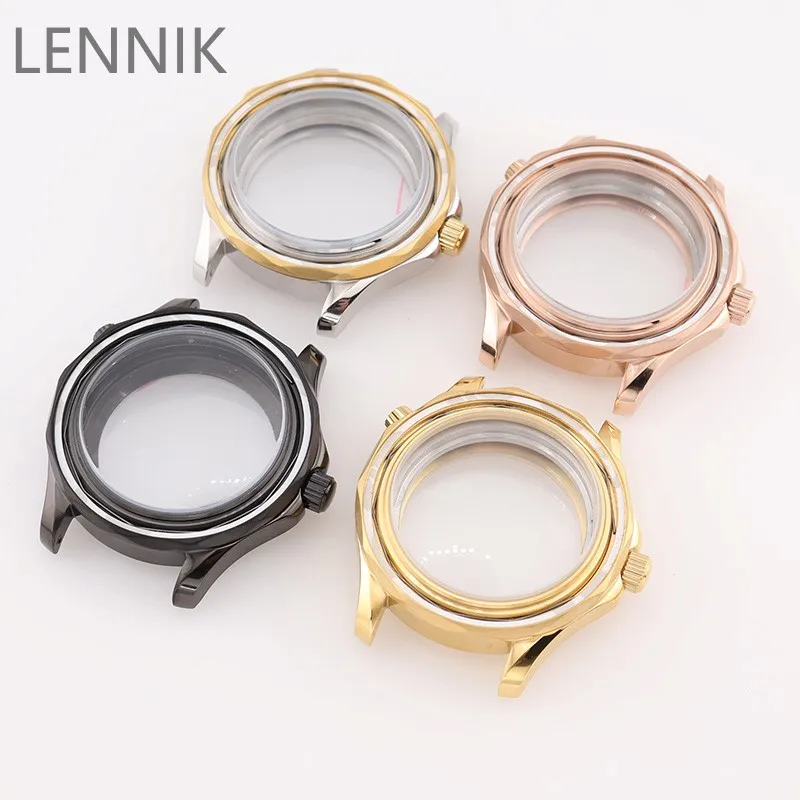 42mmblack40mm bezel insert luxuryvintage unique watch case NH35/NH36 movement watches for man crystal kits self assemble mod