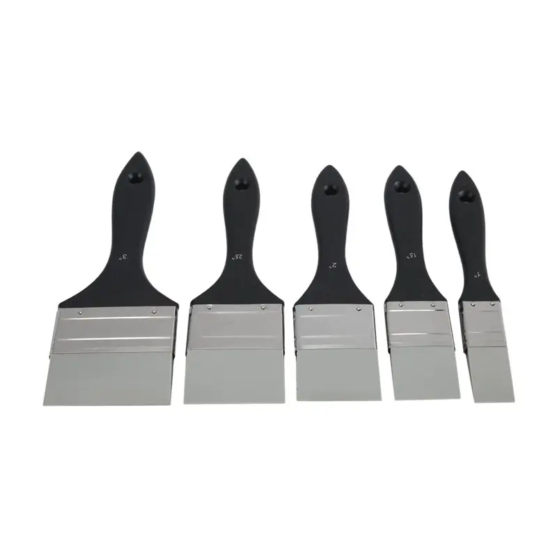 AS94-5Pcs Silicone Paint Brush Set,Flat Shaped Painting Tool For Water Based Acrylic Paints, Gouache(1In,1.5In,2In,2.5In,3In)