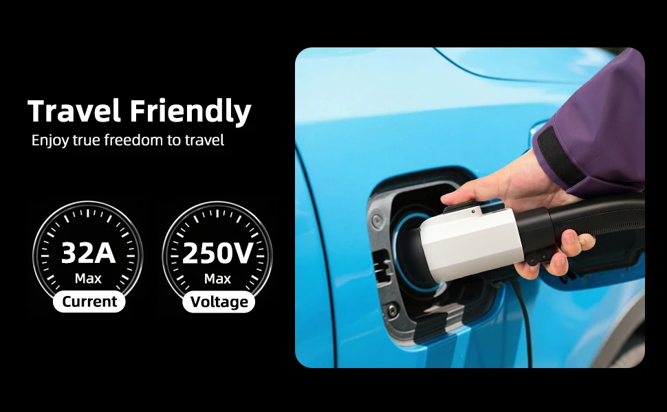 EVqiaoyi NACS auf Typ2 EV-Adapter 32A 7KW von Tesla Pile auf Typ2 EV-Ladekonverter für EU-Standard-Autos – Detail 3