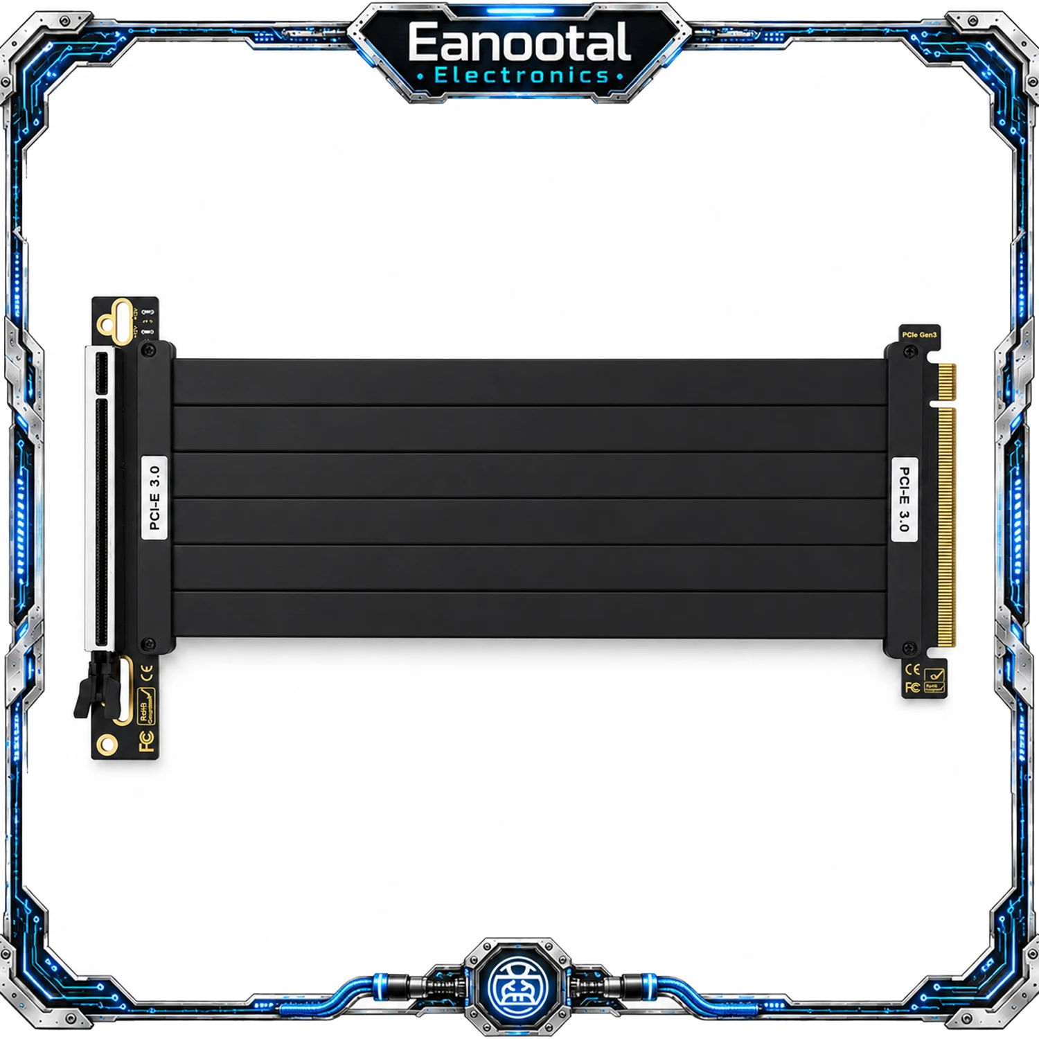 PCIe x16 Graphics Card Riser Extension 20cm with Dual Slot Vertical Bracket Option
