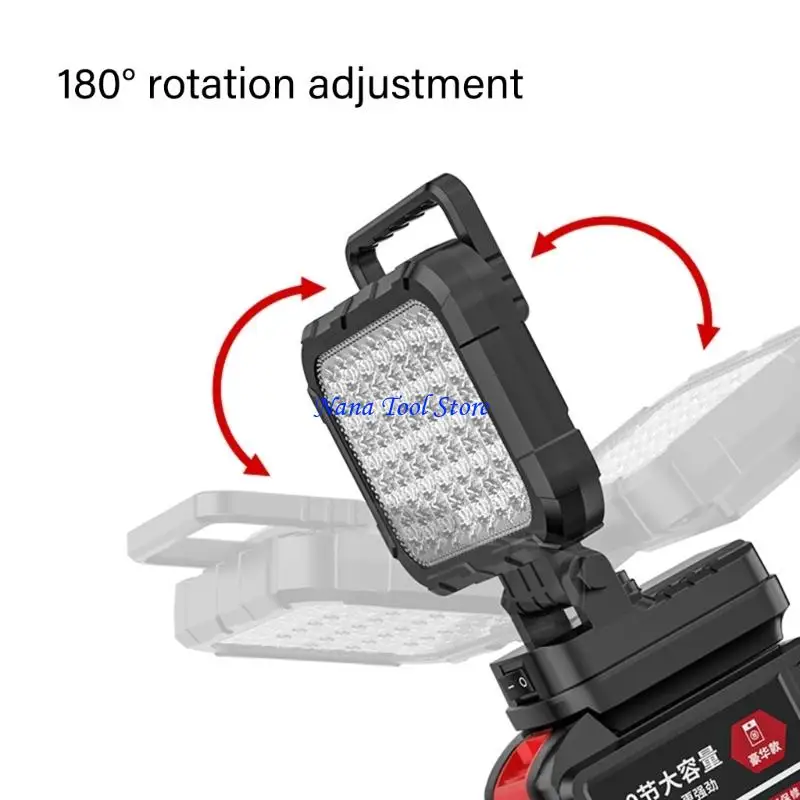 31GJ 4Inch 3000Lumens Cordless LED Work Light With Double USB Charging Port For DCB206 20V batteries Camping Fishing Light