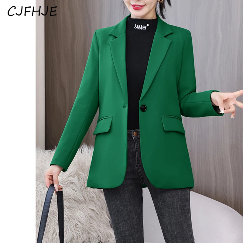 CJFHJE-Manteau à Manches sulfpour Femme, Décontracté, Fendu, Mode Coréenne, Bouton Unique, Couleur Unie, Printemps Automne