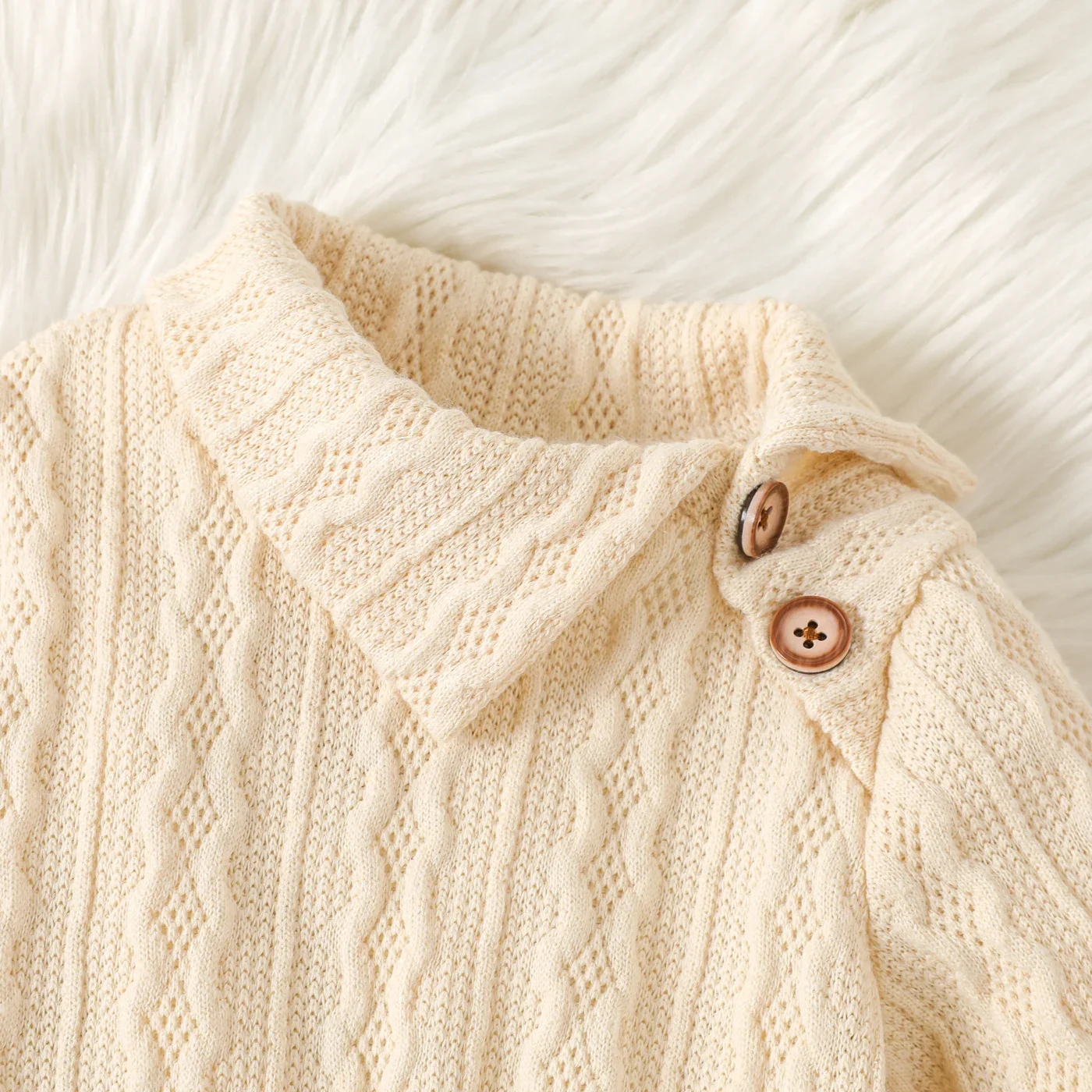 PatPat Baby Girl Solid Color Button Lapel Dress/Skirt Casual/Outdoor Solid color Basic Style Suitable for Autumn Season