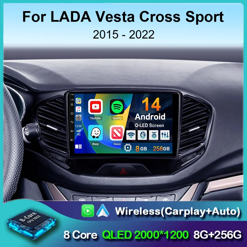 

Android 14 Carplay Auto 2 din Car Radio For LADA Vesta Cross Sport 2015-2019 GPS Navigation Multimedia Video Player 2Din Stereo