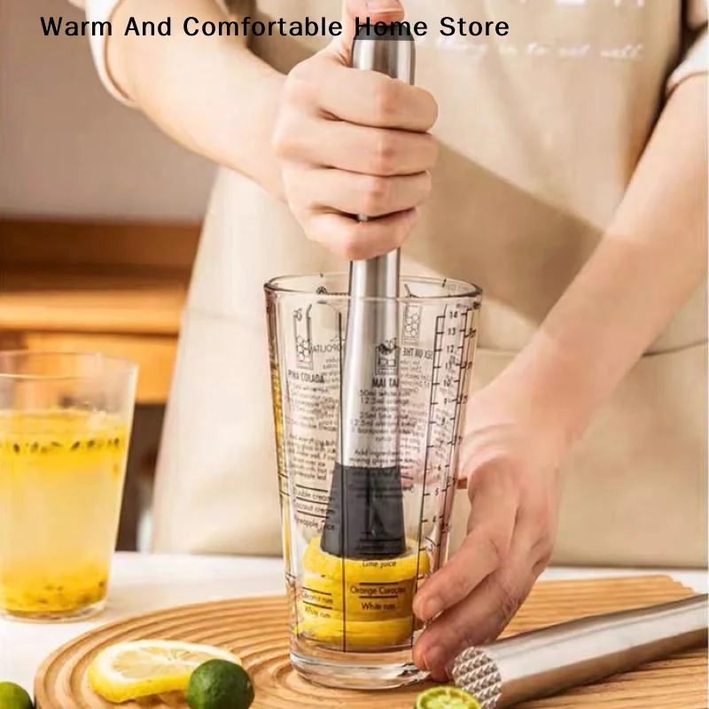 Stainless Steel Crushed Ice Hammer Multifunctional Popsicle Sticks Cocktail Swizzle Stick Fruit Lemon Muddle Pestle Bar Tools