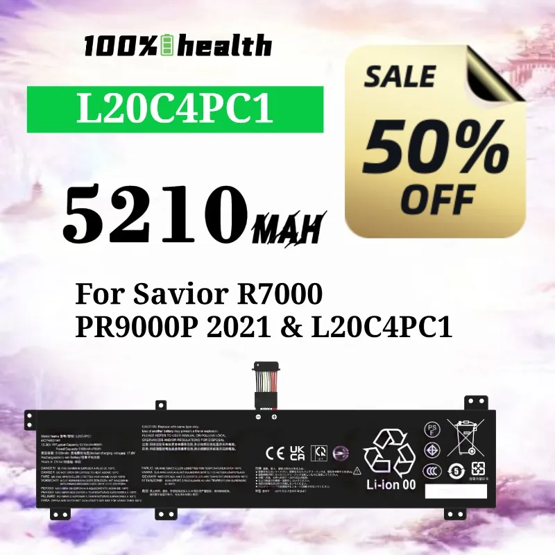 L20C4PC1 5210mAh Laptop Battery for Lenovo Legion R7000P R9000P 2021 Model Lithium Rechargeable Battery
