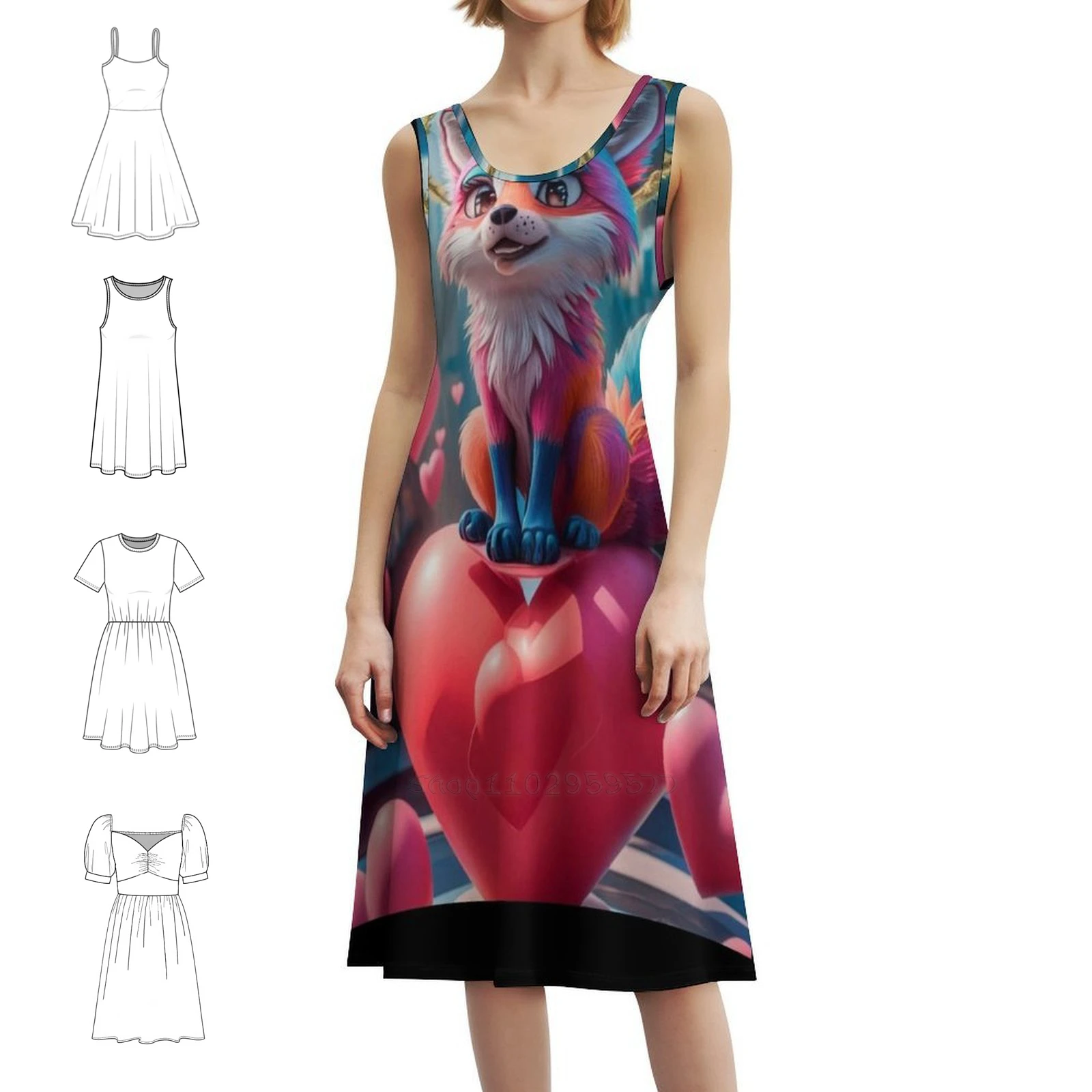 

Портрет лисы. Платье-халат с цветочным принтом Happy Fox для женщин, весна-лето, повседневное платье для вечеринки, любитель лисы, мистическая лиса, лесной лисы