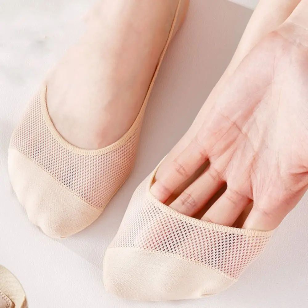 

Short Simple Solid Color Comfortable Invisible Breathable Boat Socks Half Palm Socks Lace Sock Slippers Women Sling Socks