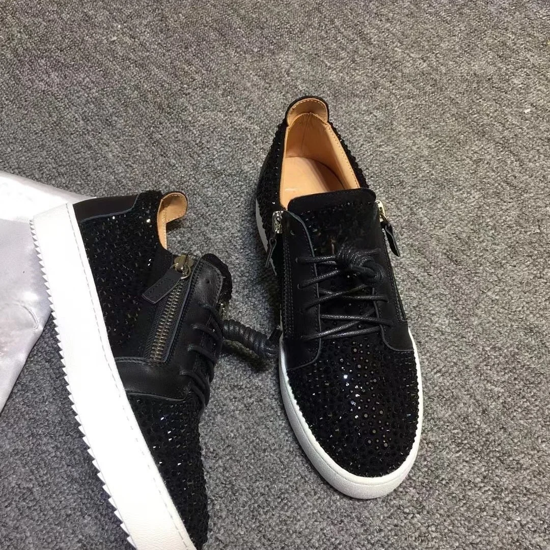 

Top Hight Quality Casual Sneakers For Men and Women Real Leather Brand Designer Unisex Tennis Shoes GZ Zipper Loafer Shoes G0131