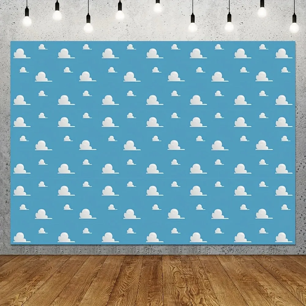 Cartoon Blue Sky and White Clouds Banner Background, Childre
