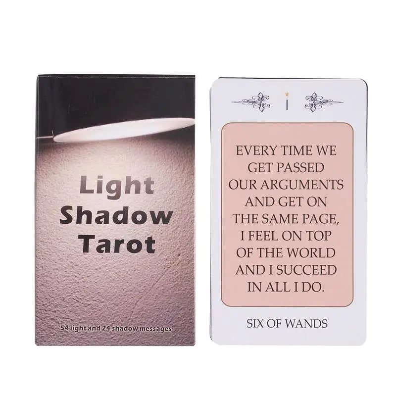 

78 Cards Tarot Light Shadow Tarot Deck Divination Fate Tarot Oracle Cards Party Entertainment Board Game cards