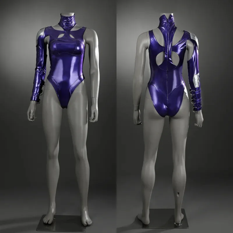 

Purple Leather Bodysuit Sexy Woman Psylocke Cosplay Costume Halloween Comic Con Role Play Jumpsuit Outfit Custom Made ob;8
