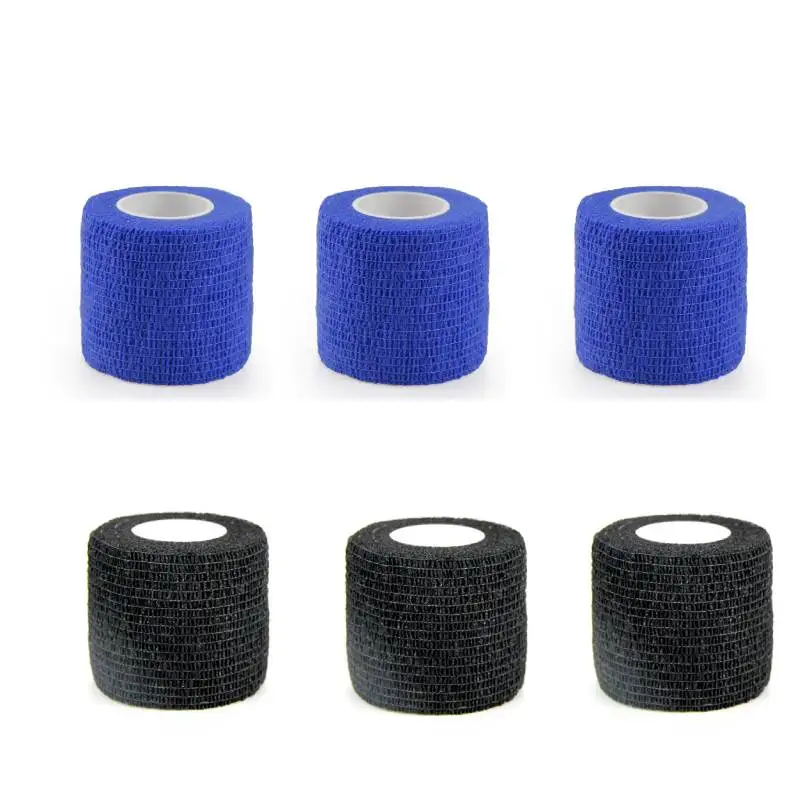 6pcs Sport Nonwoven Bandage Anti-slip Athletic Nonwoven Disposable Waterproof Self-adhesive Elastic Bandage Wrap Grip Cover