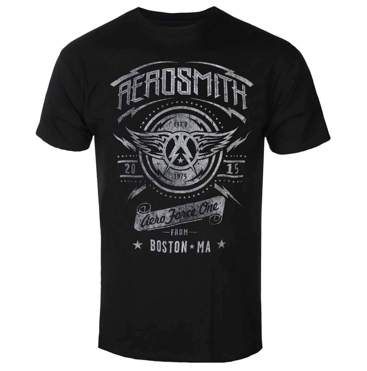 Aerosmith Aero Force One Boston Print Baumwoll-T-Shirt, klassisches Rockband-Unisex-Kurzarm-T-Shirt