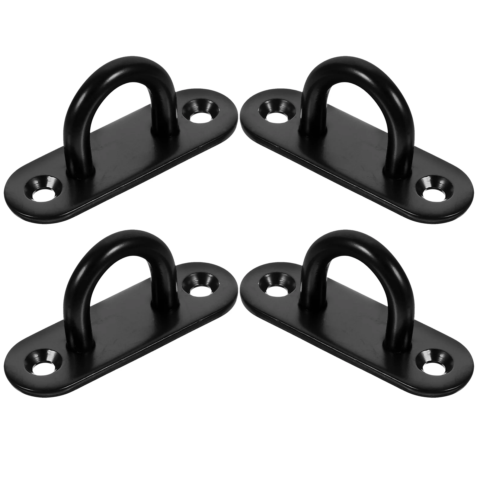 

4 Pcs Shed Door Latch Roof Wall Hook Heavy Duty Ceiling Hooks Hanger Black Pad Eyes Plate