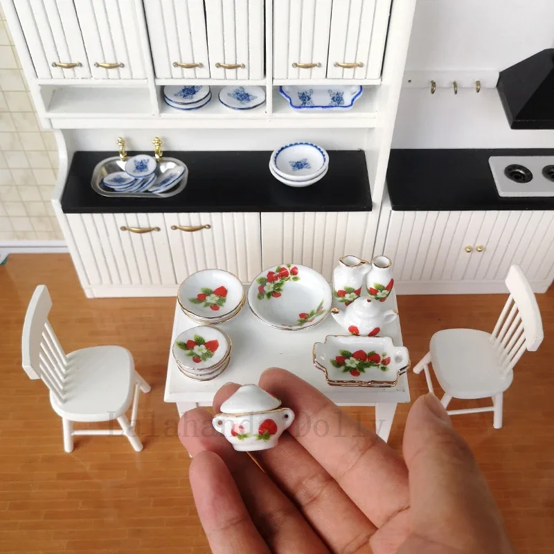 Doll ドールハウス ミニチュア　キッチン　食器 お皿 40ピース/セットドールハウスミニチュアセラミック食器キッチン食器や