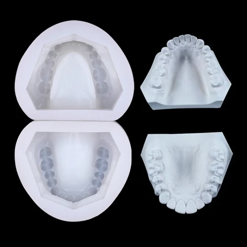 Imagen 2 del producto Molde de modelo de yeso de silicona Dental, Base de molde de bloque de cavidad completa, equipo de odontología de dientes completos estándar, herramientas de materiales, 2 uds.