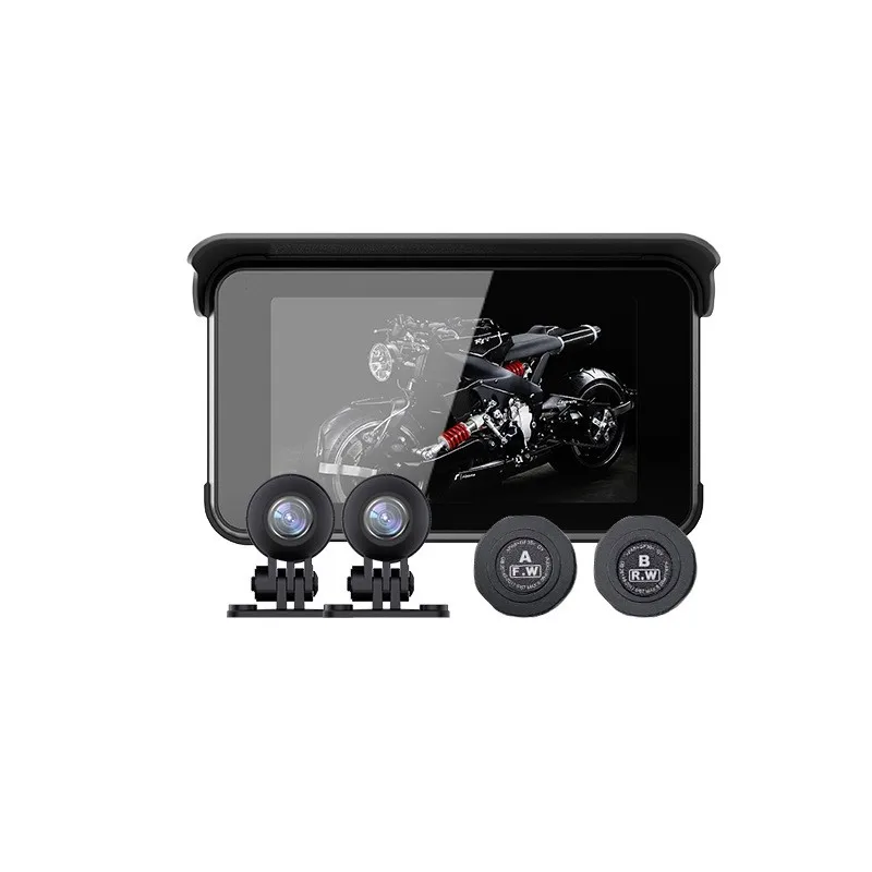 2025 Hot Style Motorcycle Dash Cam With Dual Recording, Supports Carplay And Android Auto, GPS Navigation, And Waterproof Design