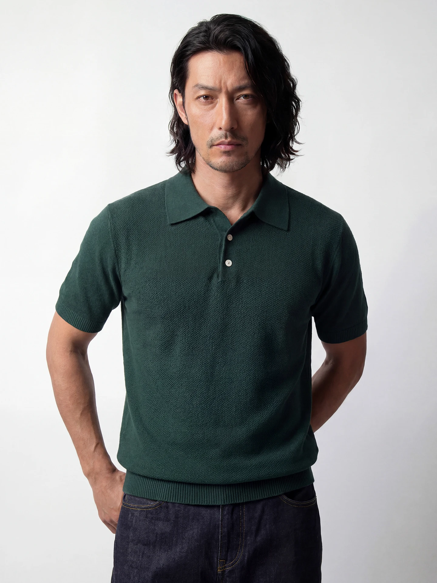 

SOARIN British Style Pure Cotton Shirt Men's Vintage Casual Short Sleeve Knitted V-neck Breathable Spring T-shirt