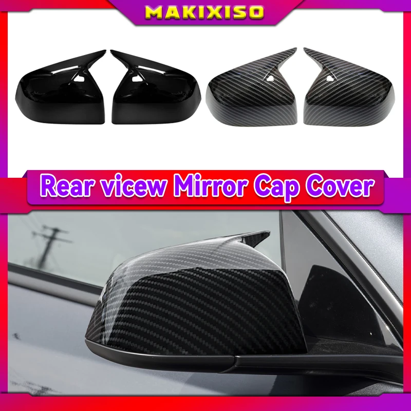 

For Tesla Model Y Juniper 2025 ABS Carbon fiber Rearview mirror side cover Bull horn rearview mirror cover Auto parts