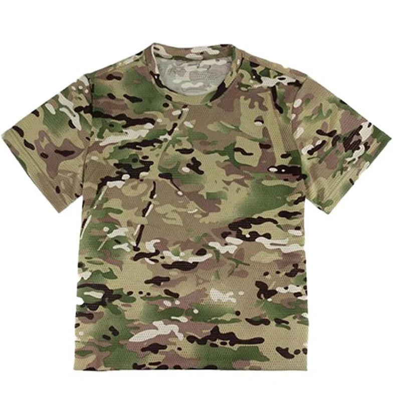 Russian Combat T-shirt Uniform Men Camouflage Tactical T Shirt Summer Mesh Quick Dry Breathable Outdoor Sports Hiking T-shirts