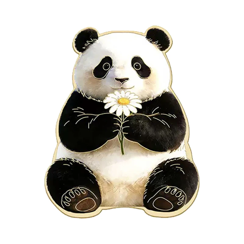Cute Panda Pin 4-design Enamel Cartoon Animal Metal Pin For Backpack Clothes Lapel Badge Friends Gifts view 3