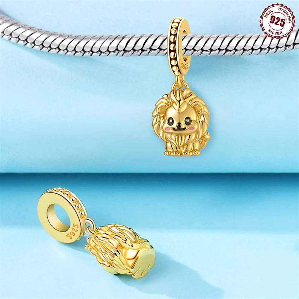 

Original Gold Charms 925 Silver Shiny Zircon Simple Cross Beads Planetary Astrolabe Pendant Fit Diy Bracelet Jewelry Gift Women