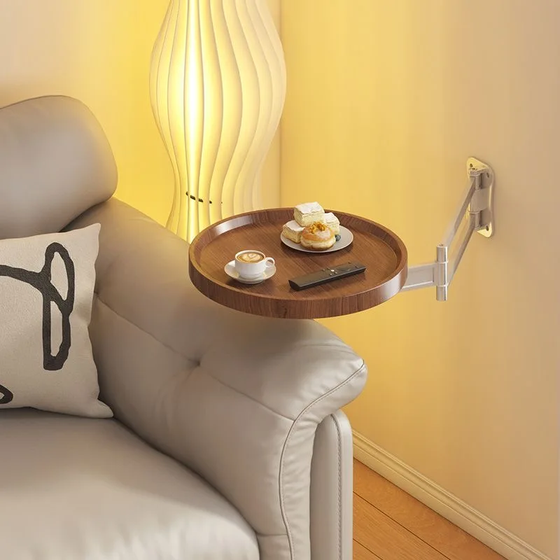Multi Purpose Floating Board Living Room Small Coffee Table, Foldable and Rotatable Wall Mounted Table and Bedside Storage Rack
